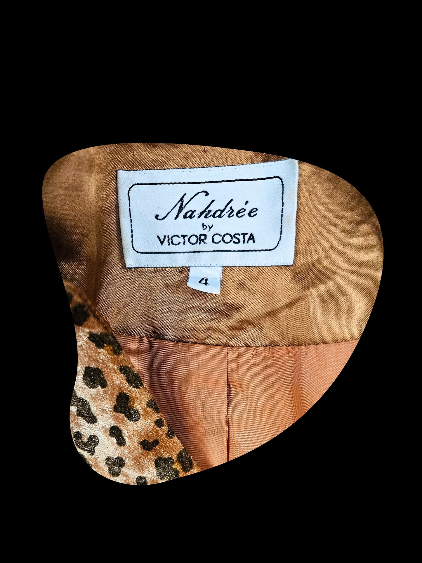SOLD - Vintage 1980's "Nahdrée by Victor Costa" Faux Leopard Blazer