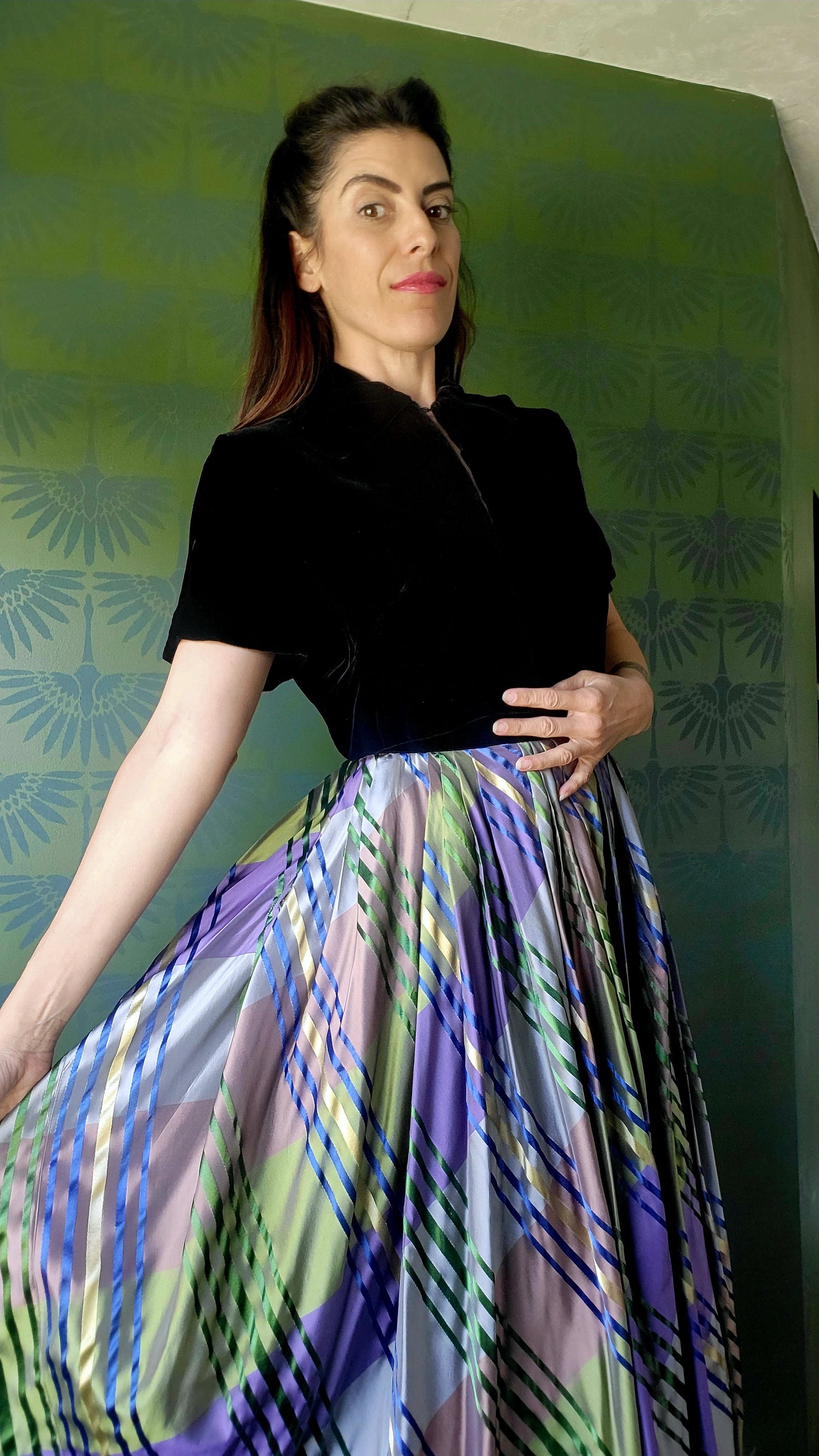 Vintage 1950's Jo Collins Full Skirt and Velvet Bolero Set