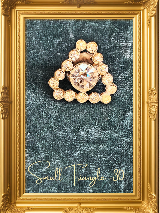 Vintage 1950's-1960s Rhinestone Brooch - Small Triangle