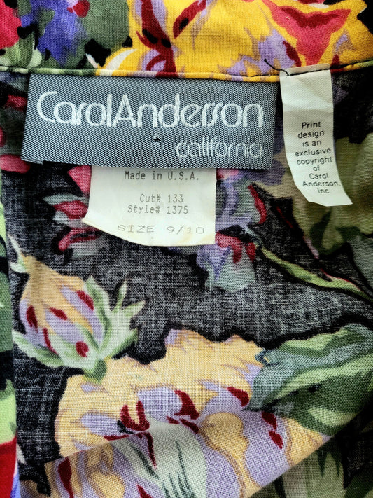 SOLD - Vintage 1980's "Carol Anderson" Dark Floral Fit & Flare Dress