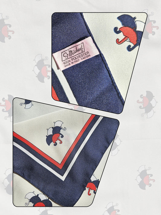 SOLD - Vintage "St. Michael" Umbrella Print Square Scarf