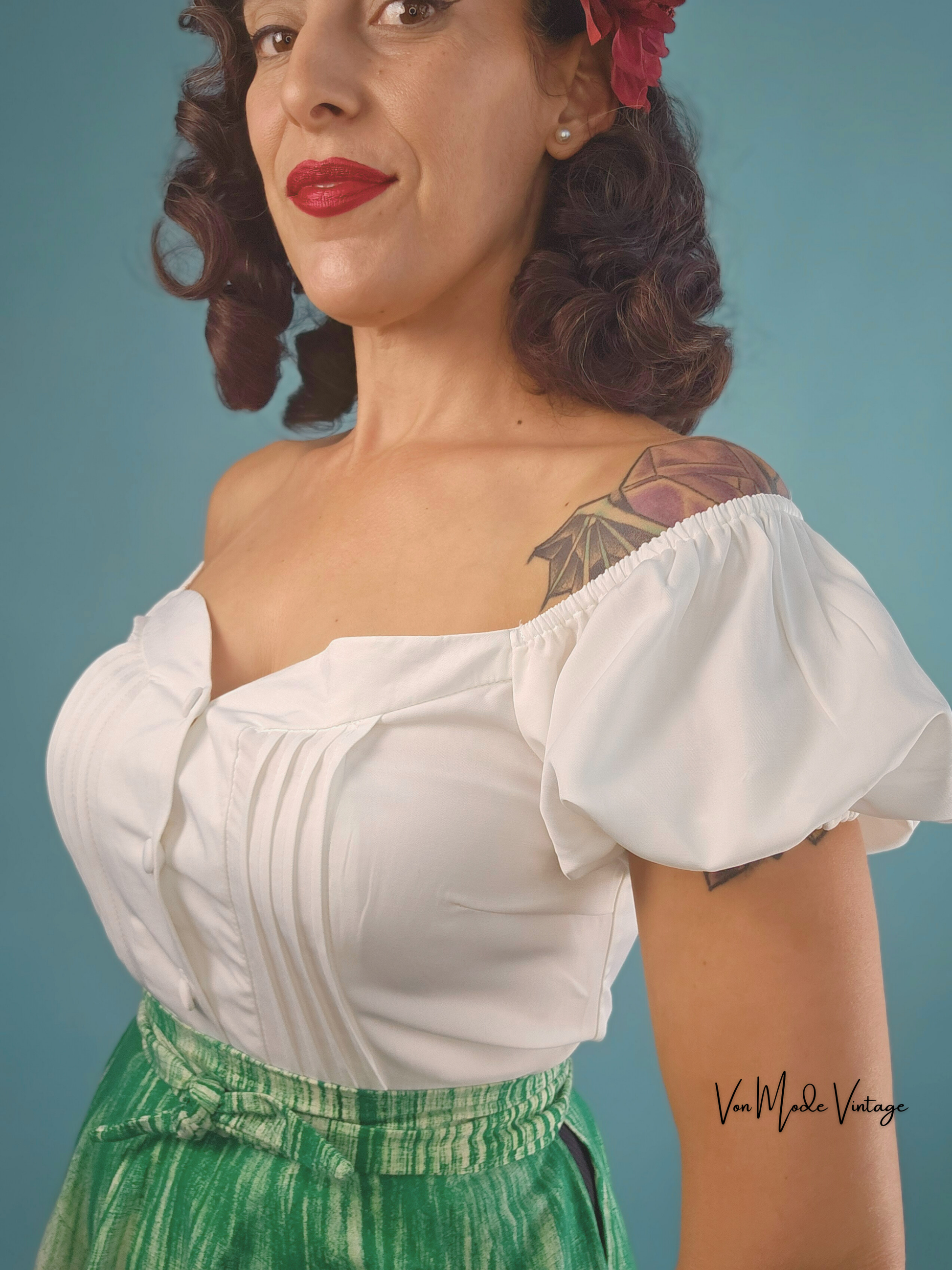 1950s Style Crop Blouse – Von Mode Vintage