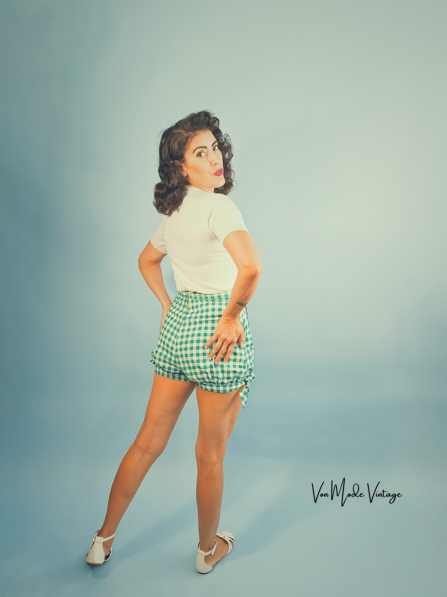 Rylee Gingham Shorts - Green