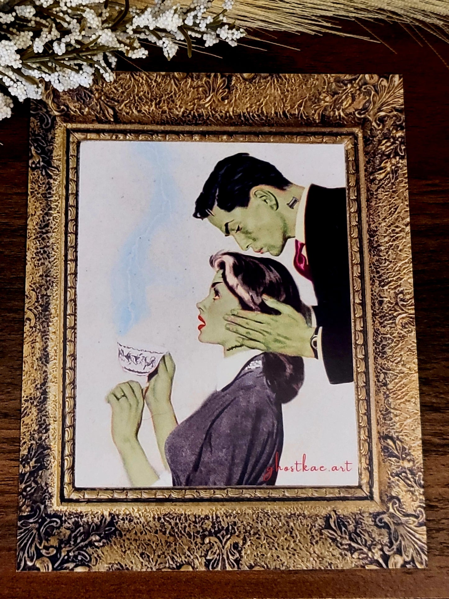 NVR Frankenstein Pulp Art Postcard X GhostKae Art