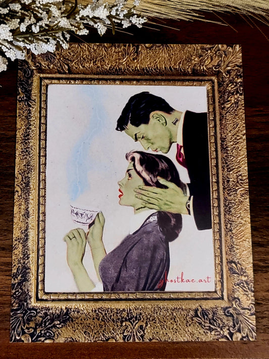NVR Frankenstein Pulp Art Postcard X GhostKae Art