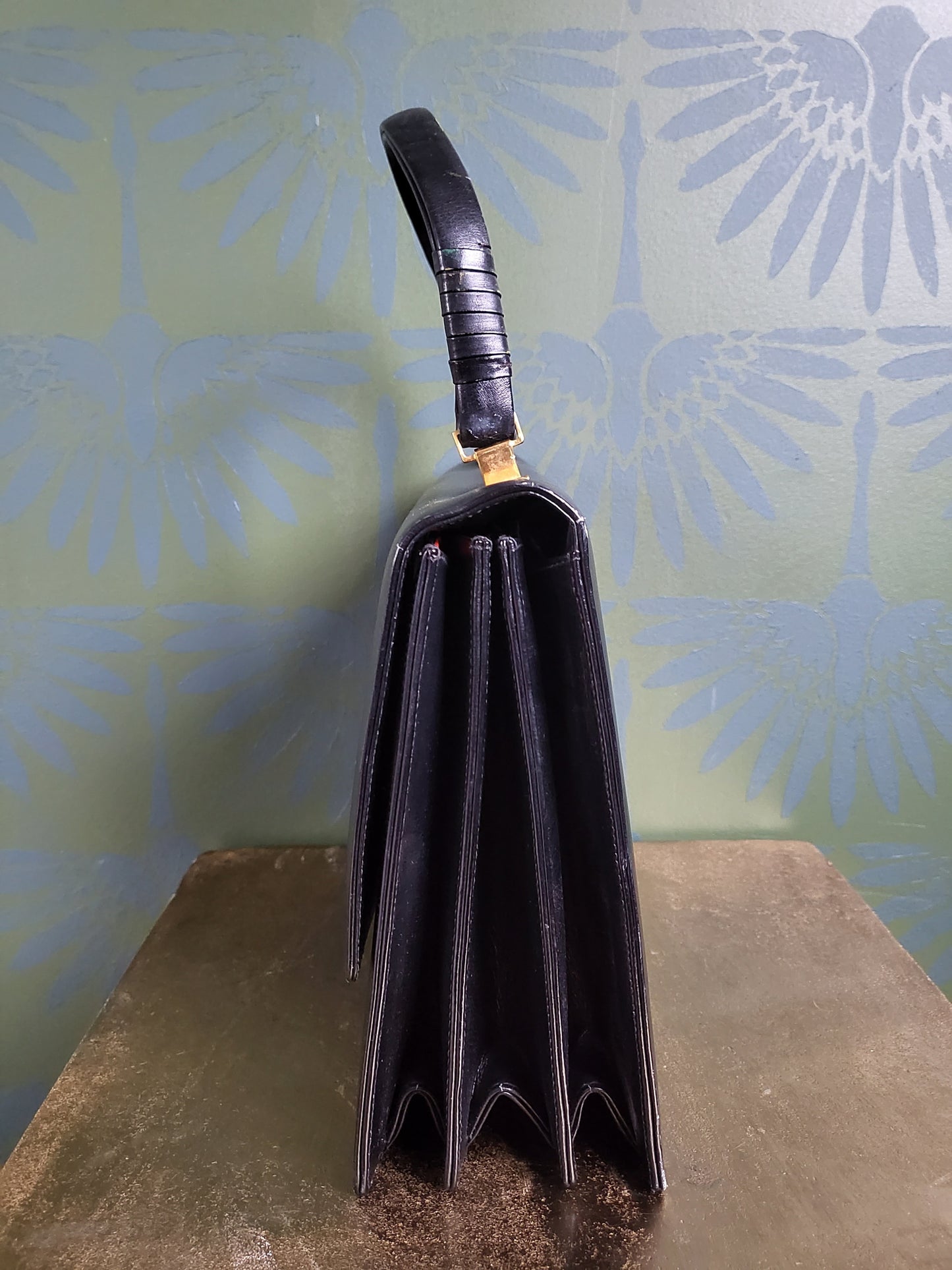 SOLD - Vintage 1950's-1960's Black Handbag with Twist Lock