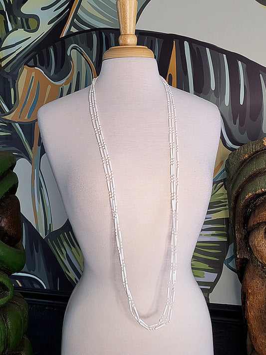 Vintage Dash-Dot White Love Beads