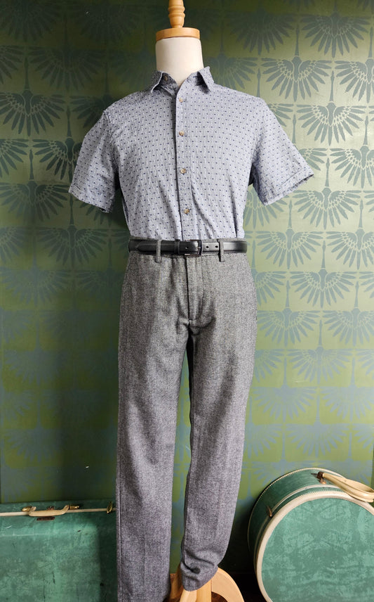 STYLE 4006 - 1960's Style Slim Fit Gray Tweed Trousers