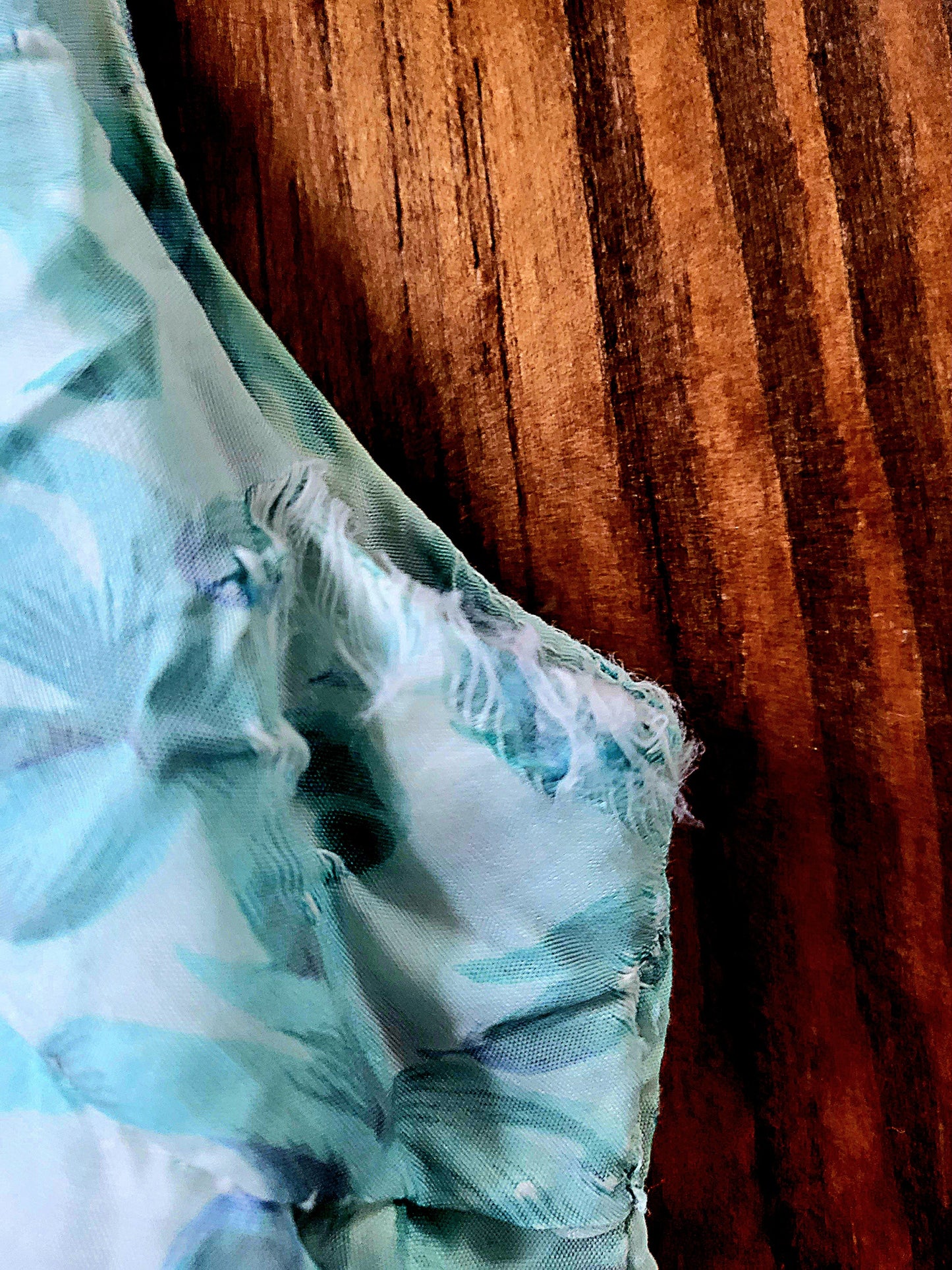 SOLD - Vintage 1950's Robbin Egg Blue Floral Full Skirt Dress With Sky Blue Ribbon Detail
