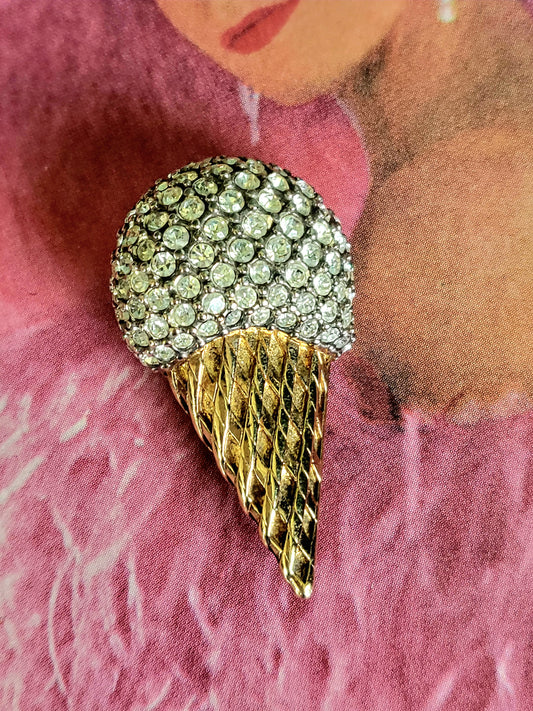 SOLD - Vintage Ice Cream Cone Brooch