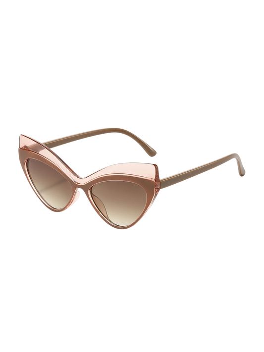 1950s Style Wide Cat Eye - Coffee/Beige