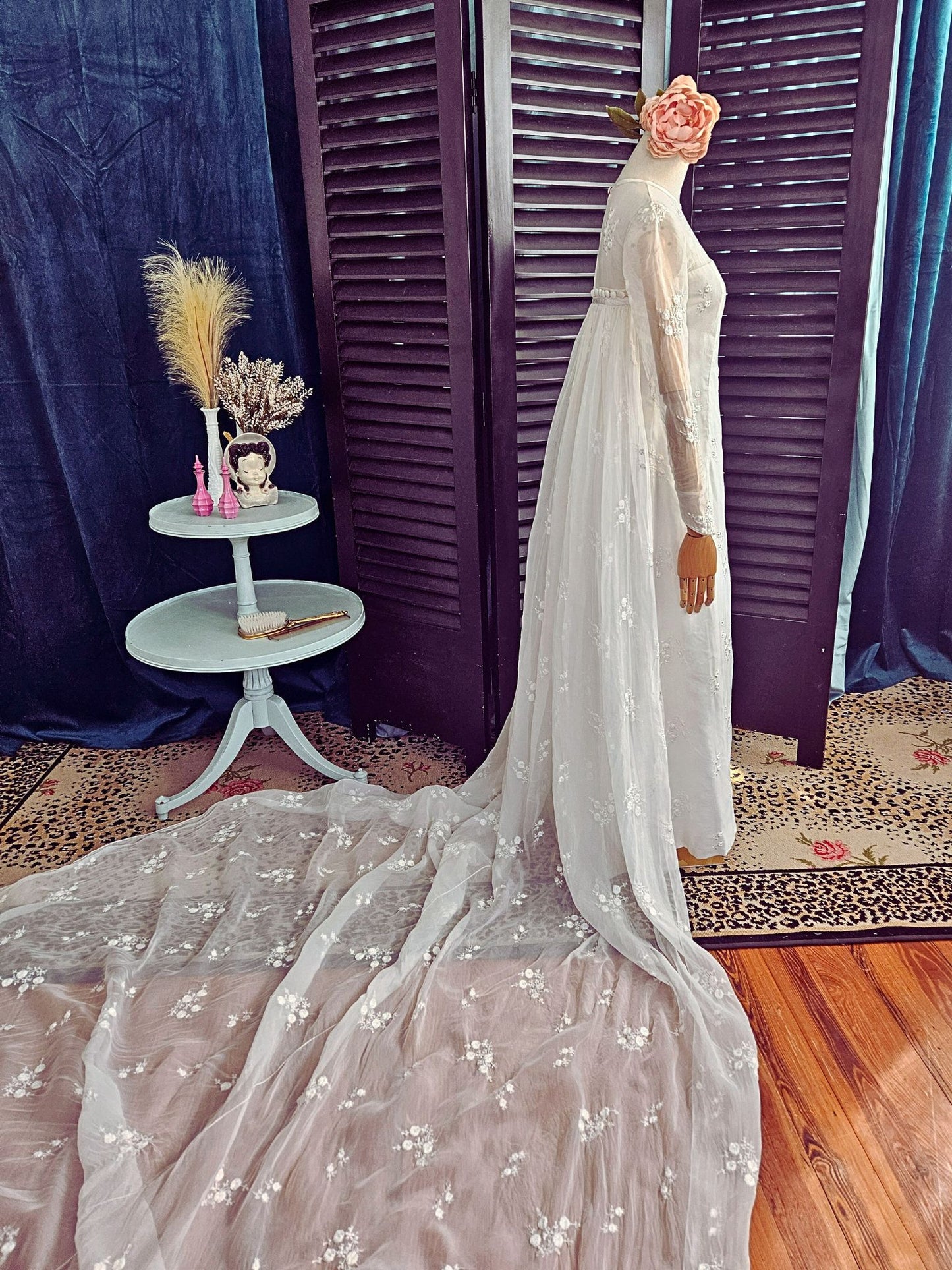 Vintage Embroidered Sheath Gown