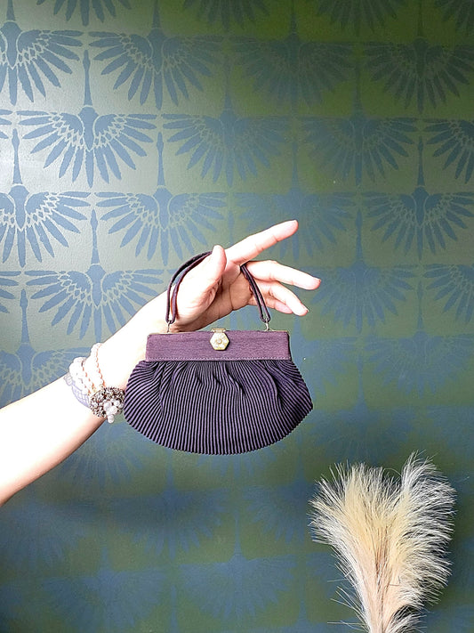SOLD - Vintage 1940's Silk Crepe Deco Evening bag