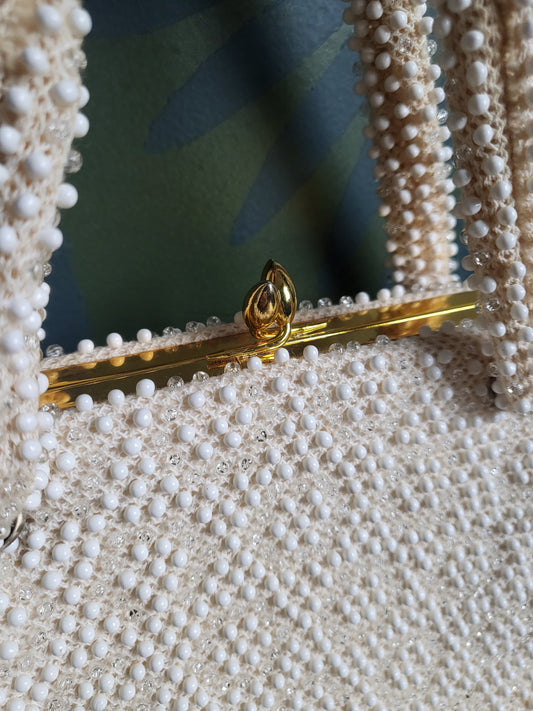 SOLD - Vintage 1950's-1960's Corde Bead Handbag Bag by Lumered