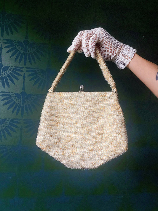 SOLD - Vintage 1950's Corde Beaded Bag by Lumured