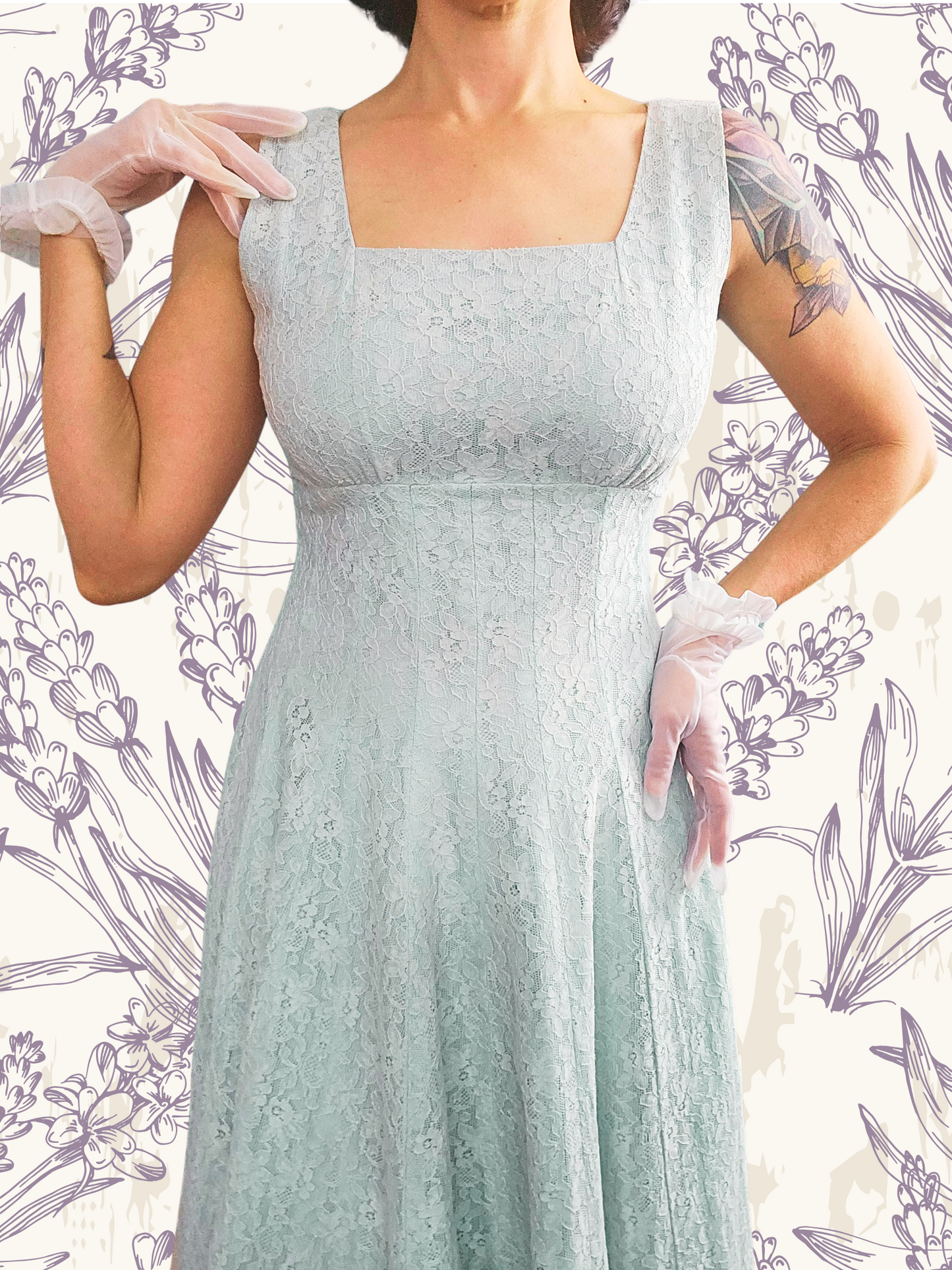SOLD - Vintage 1950's Mint Lace Dress