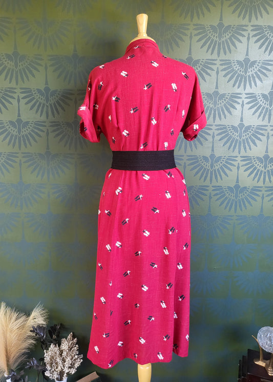 SOLD - Vintage 1940-1950's Shirtwaist Day Dress