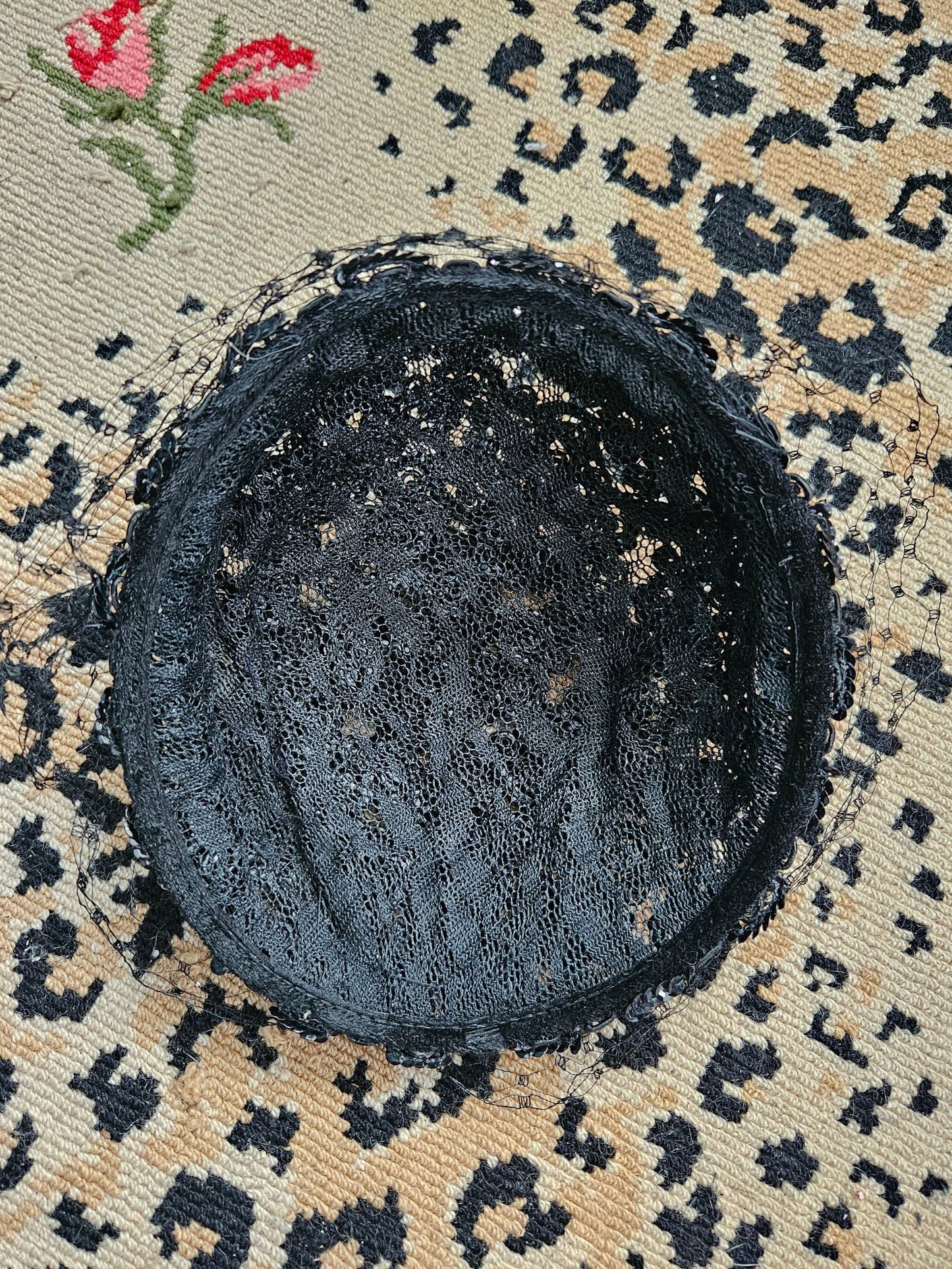 Vintage Black Sequenced Cap