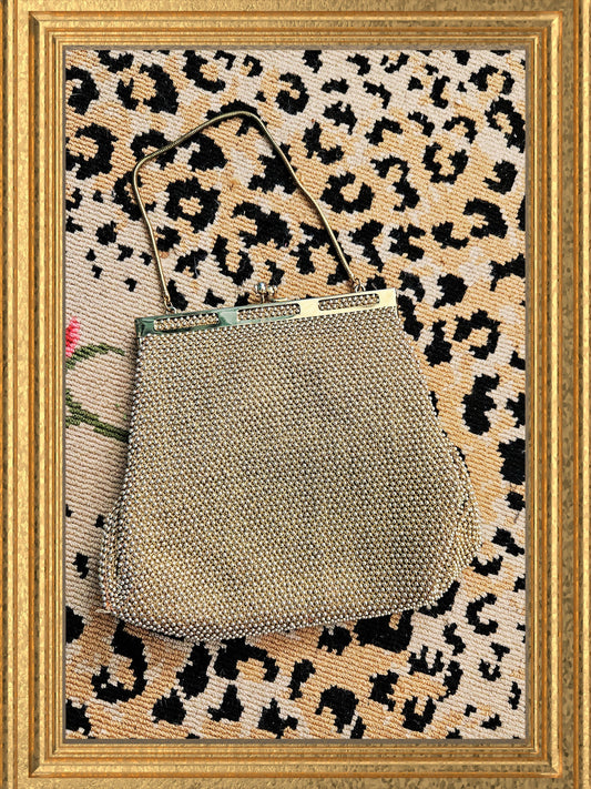 SOLD - "Lumured" Golden Petite Bead Handbag