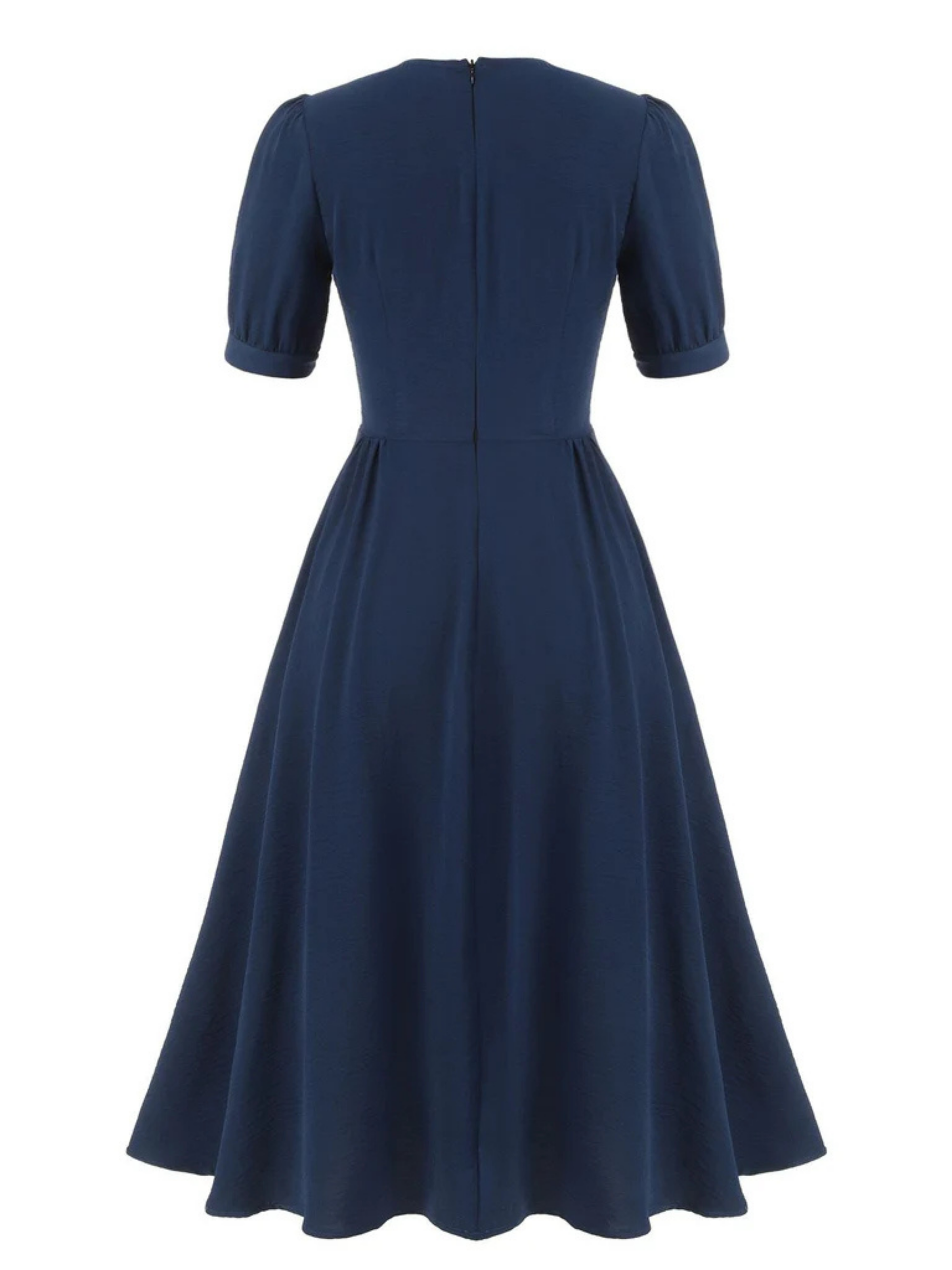 1940's Style Navy Square Neck Dress Von Mode Vintage 1940's Style Navy Square Neck Dress Von Mode Vintage