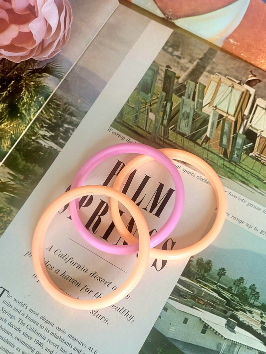 Vintage Peach and Pink Bangles (Set 3)