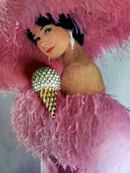 SOLD - Vintage Ice Cream Cone Brooch