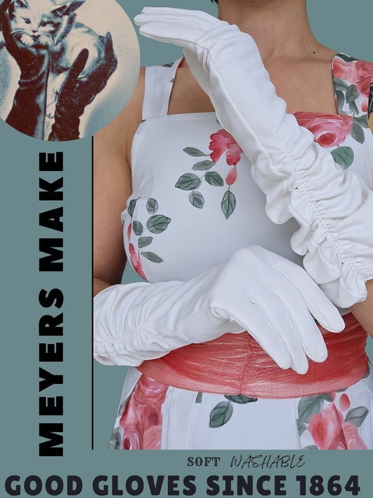 SOLD - Vintage 1950's "Meyers Make" Long Slouch Gloves