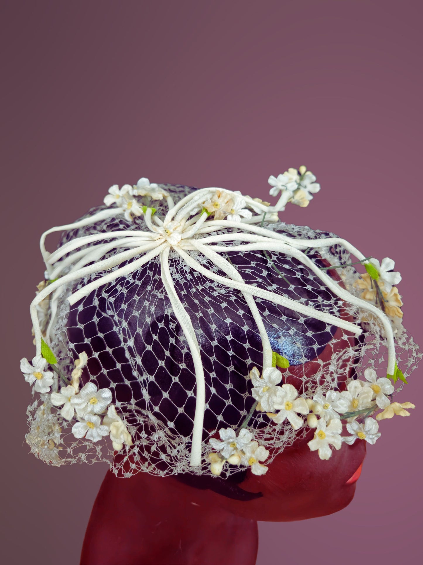 SOLD -Vintage 1950's Bridal Birdcage Veil