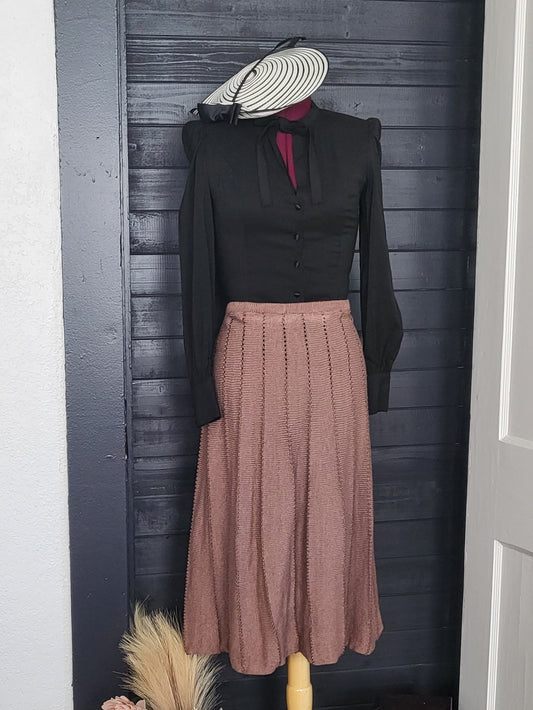 Woven Pleated Skirt - Rose