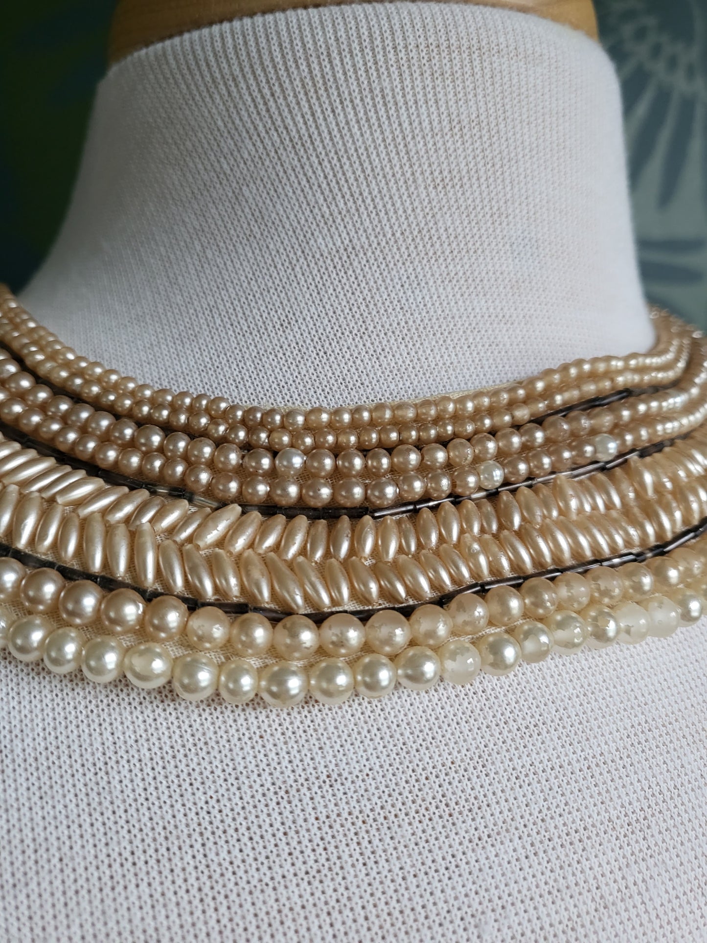 SOLD - Vintage Bead and Faux Pearl Collar
