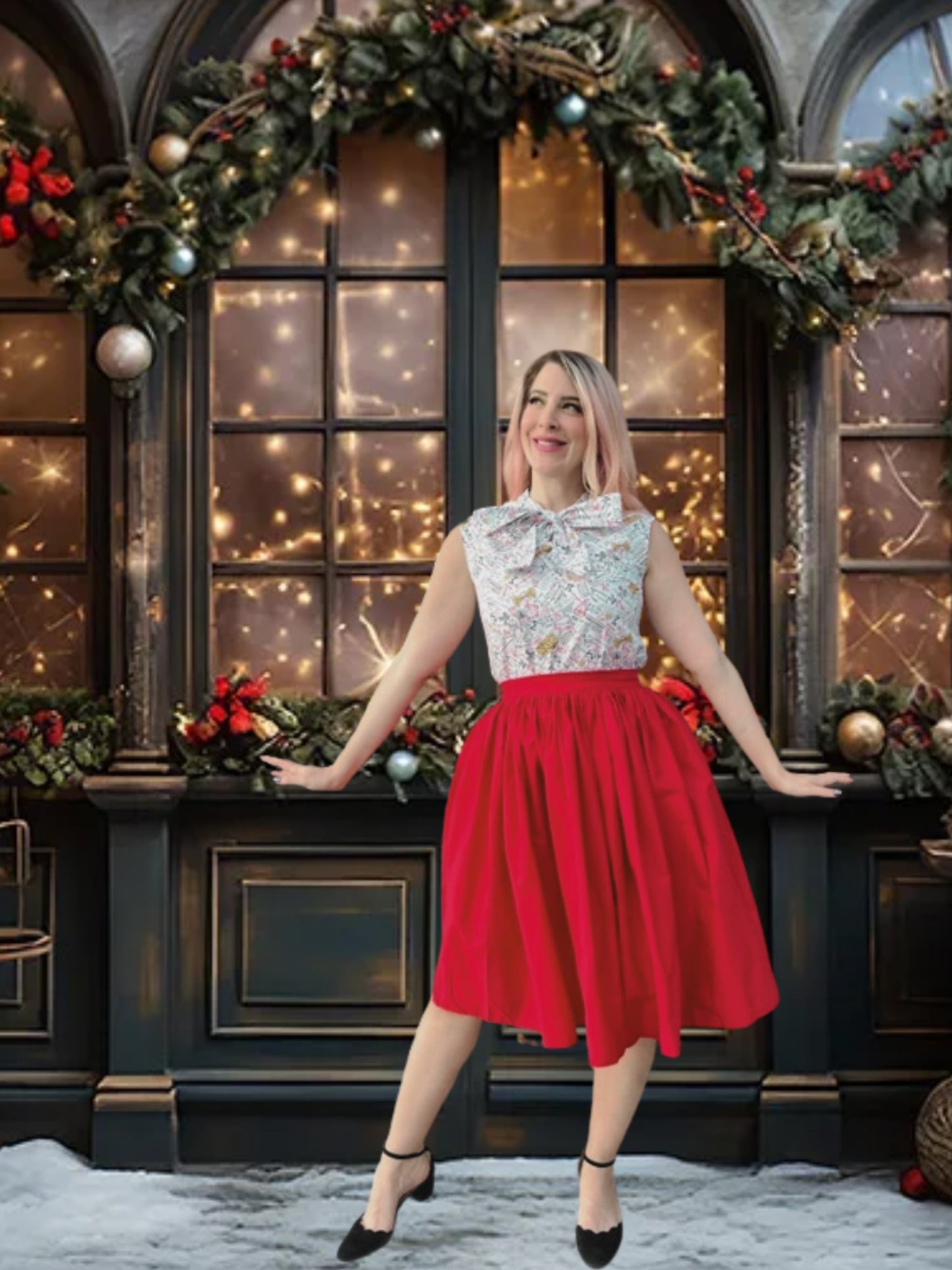 STYLE 4005 - Peggy Swing Skirt (Red)