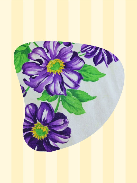 Vintage Handkerchief Square - Purple Floral Square