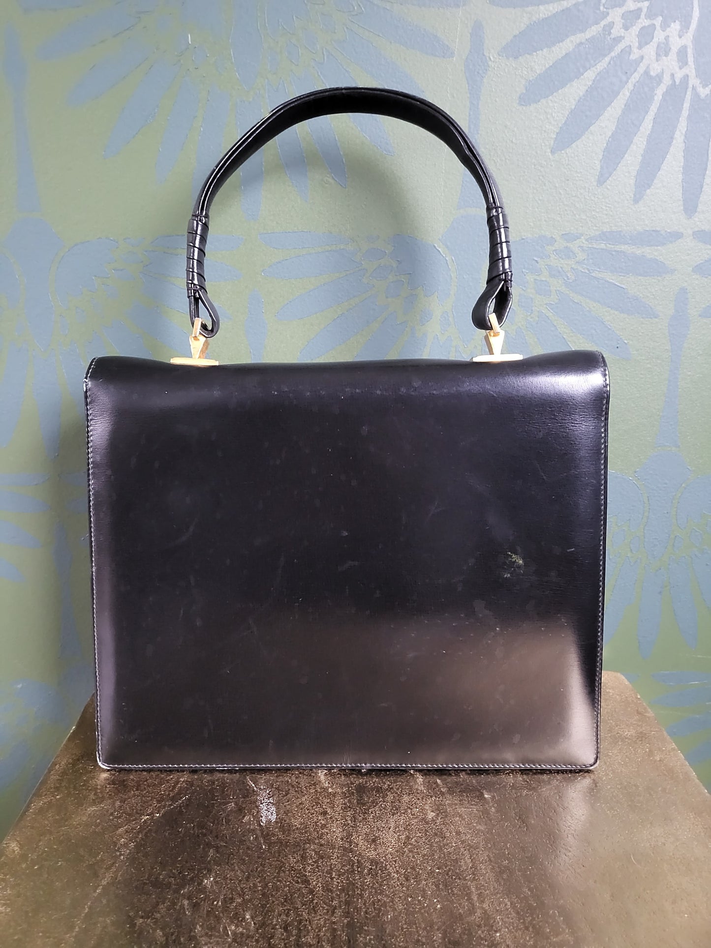 SOLD - Vintage 1950's-1960's Black Handbag with Twist Lock