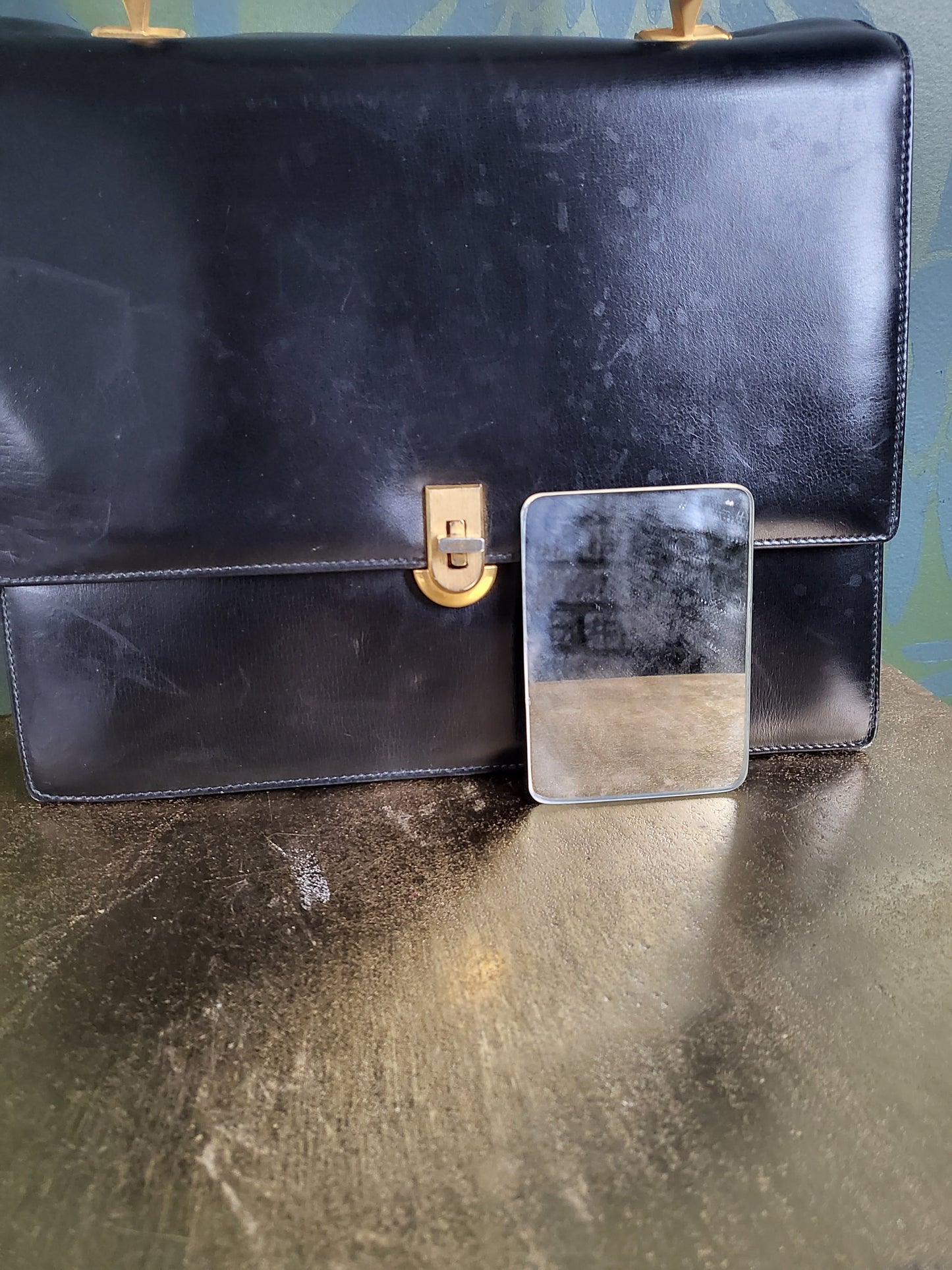 SOLD - Vintage 1950's-1960's Black Handbag with Twist Lock