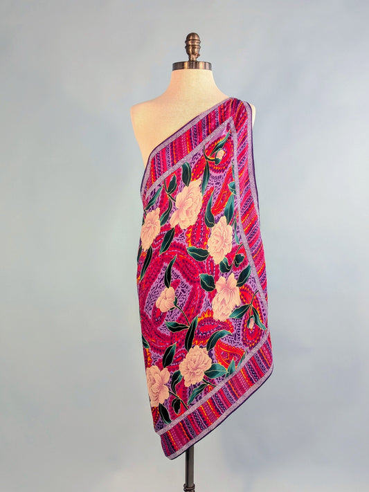 Vintage Vibrant Floral Scarf