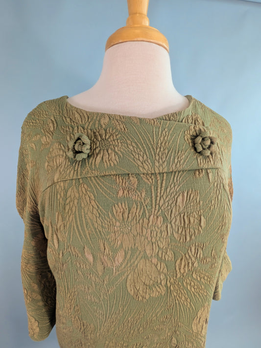 Vintage 1960s Renmor Green Shift Dress