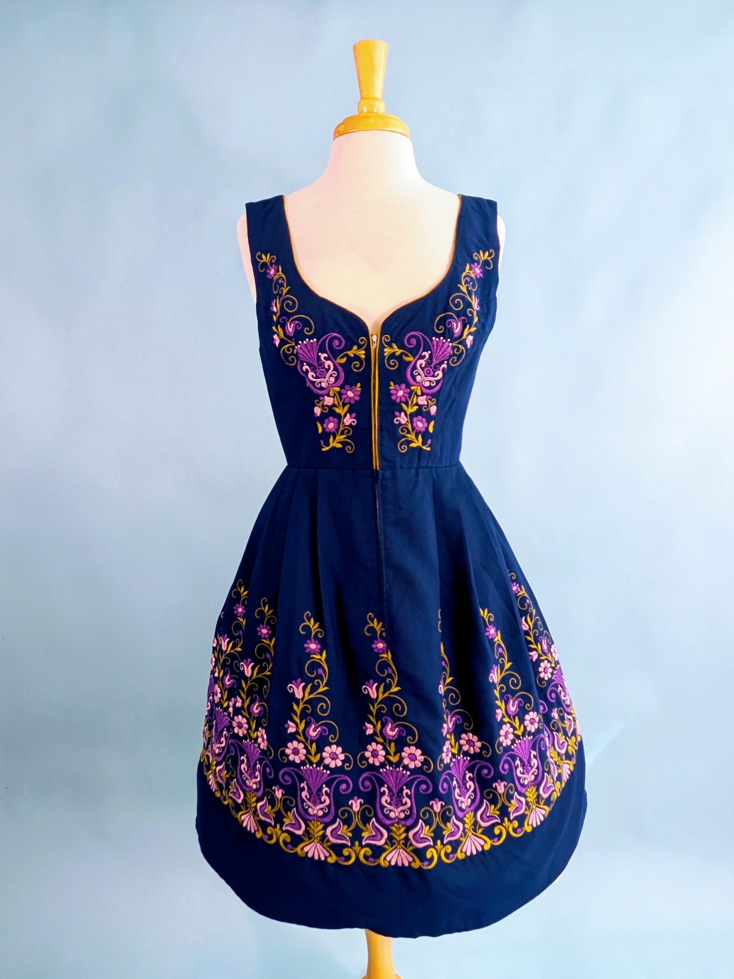 Vintage 1960s Navy Dirndl