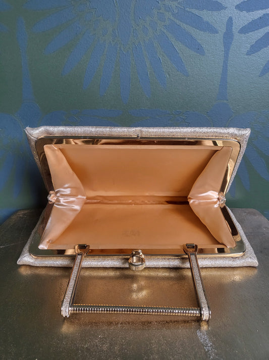 SOLD - Vintage 1950's-1960's "After Five" Gold Lame Evening Clutch