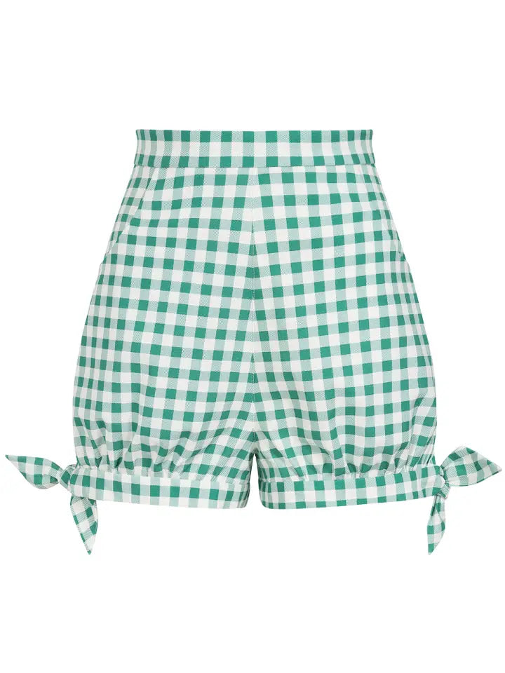 Rylee Gingham Shorts - Green