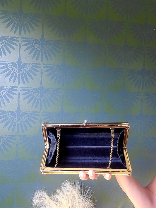 SOLD - Vintage Golden Barrell Clutch