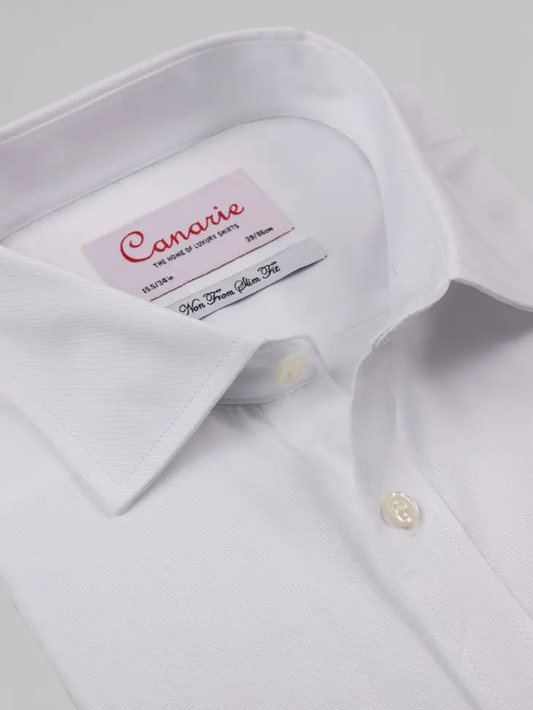 Formal White Twill Collared Shirt