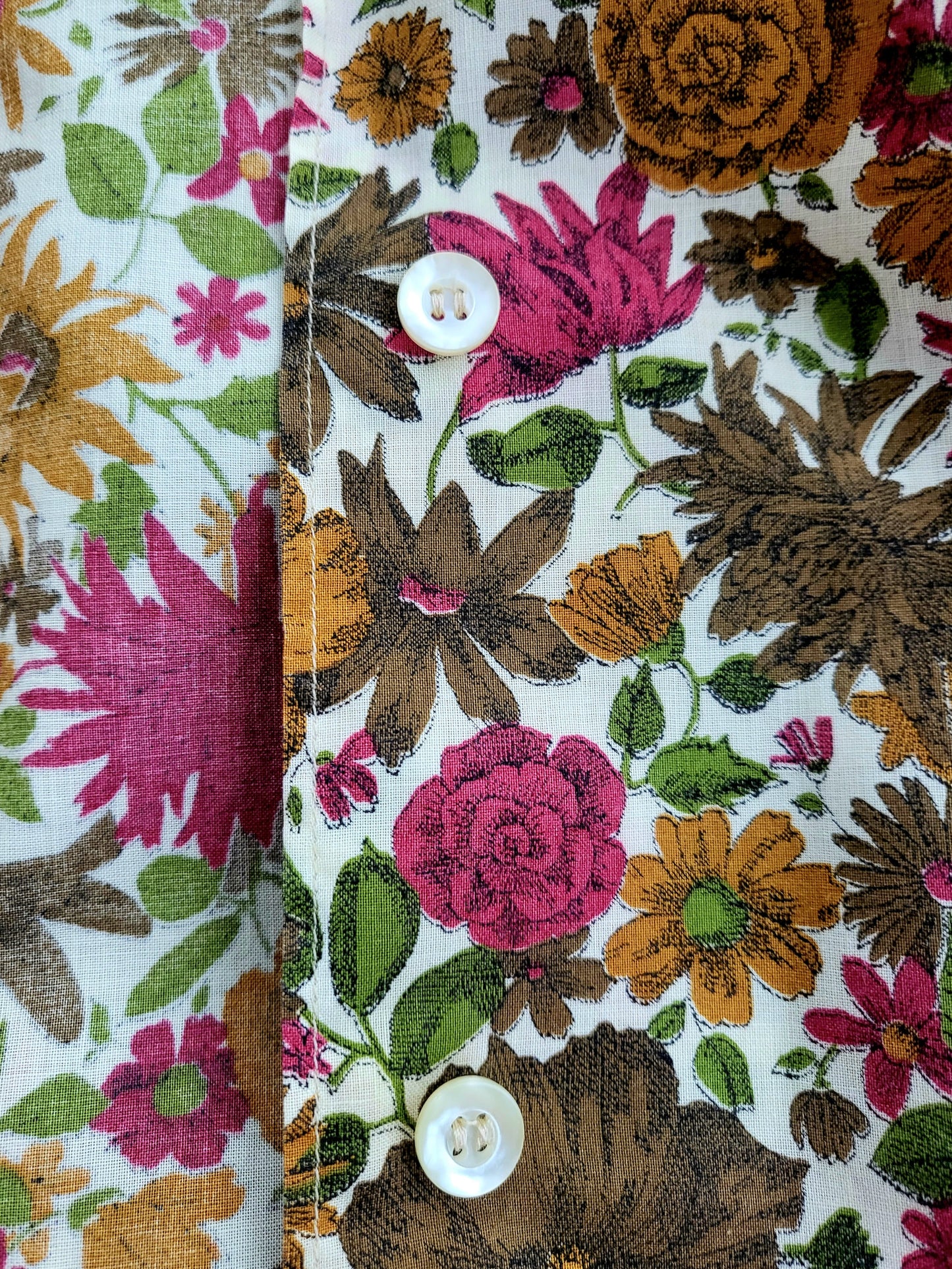 SOLD - Vintage 1950's-1960's "Country Miss" Autumnal Floral Blouse