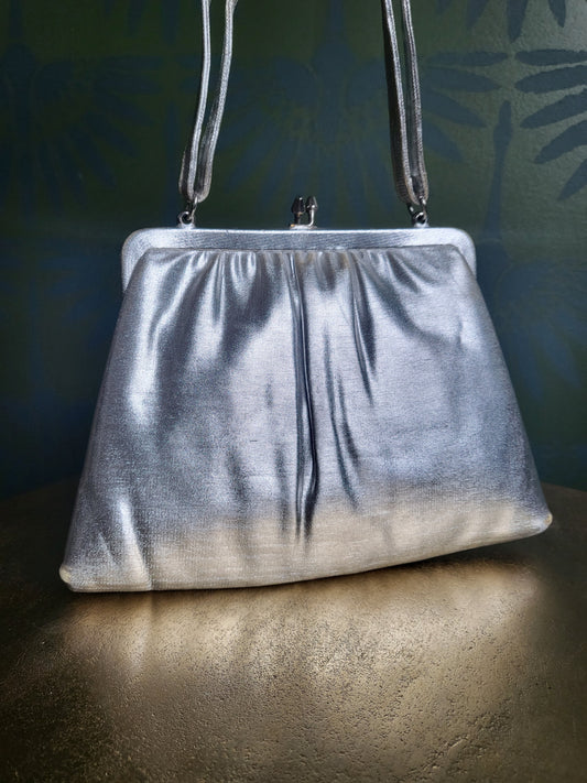 SOLD - Vintage 1950's  "After Five" Cocktail Evening Bag by Lowry & Mund -Silver