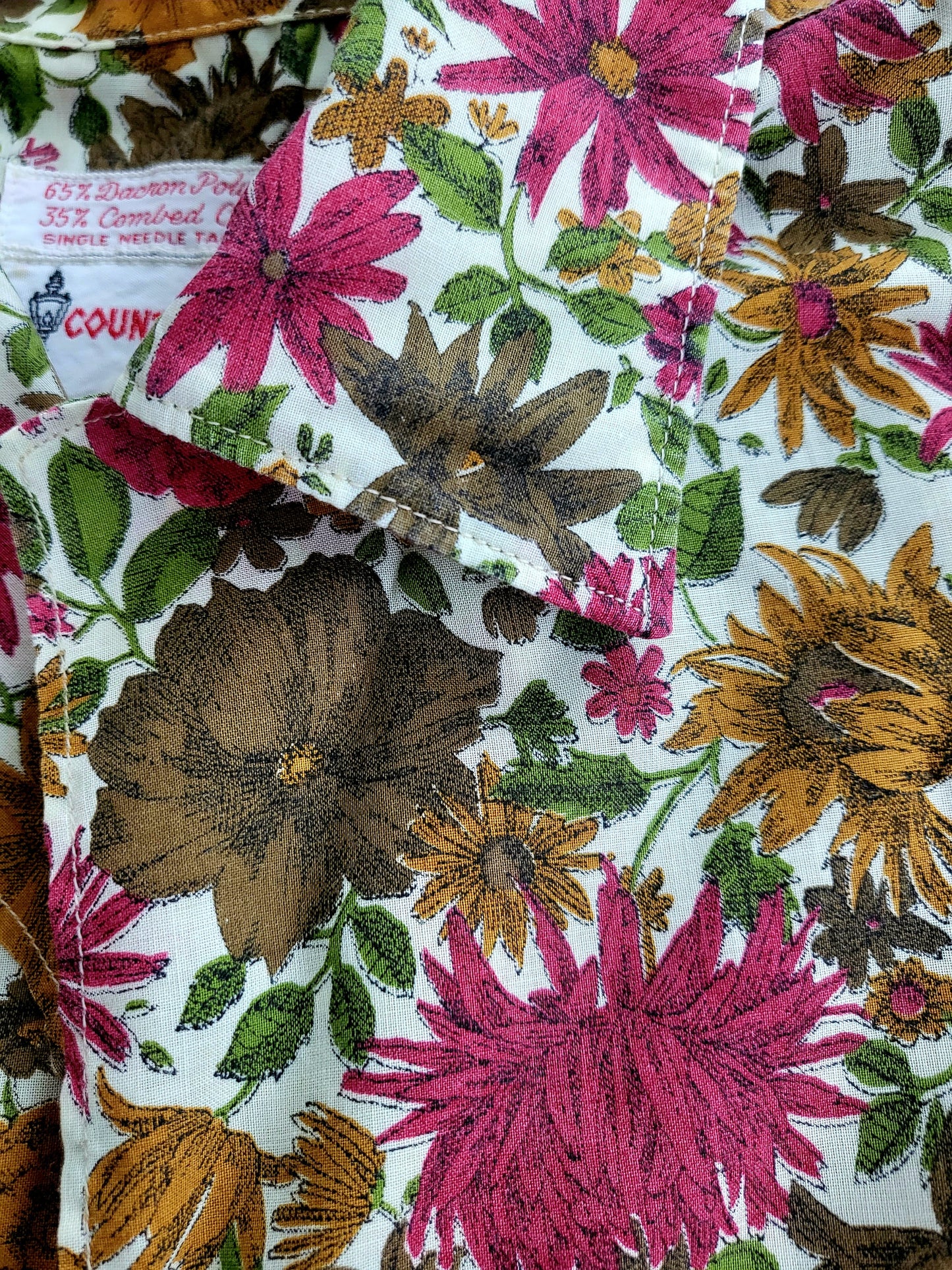 SOLD - Vintage 1950's-1960's "Country Miss" Autumnal Floral Blouse