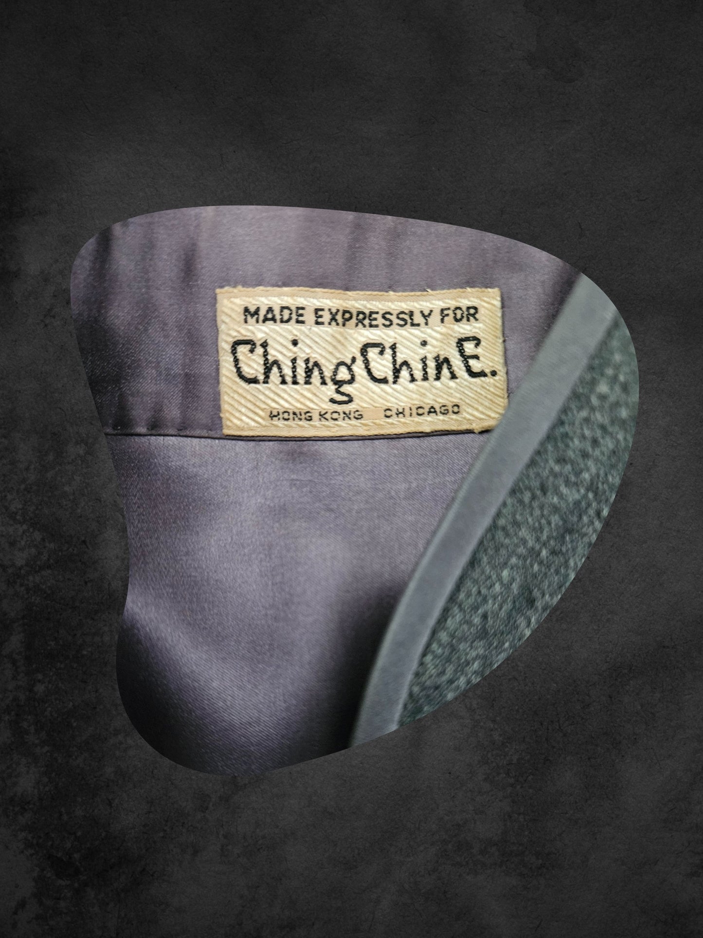 SOLD - Vintage 1950's-1960's "Ching Chin E. of Chicago" Charcoal Grey Cheongsam