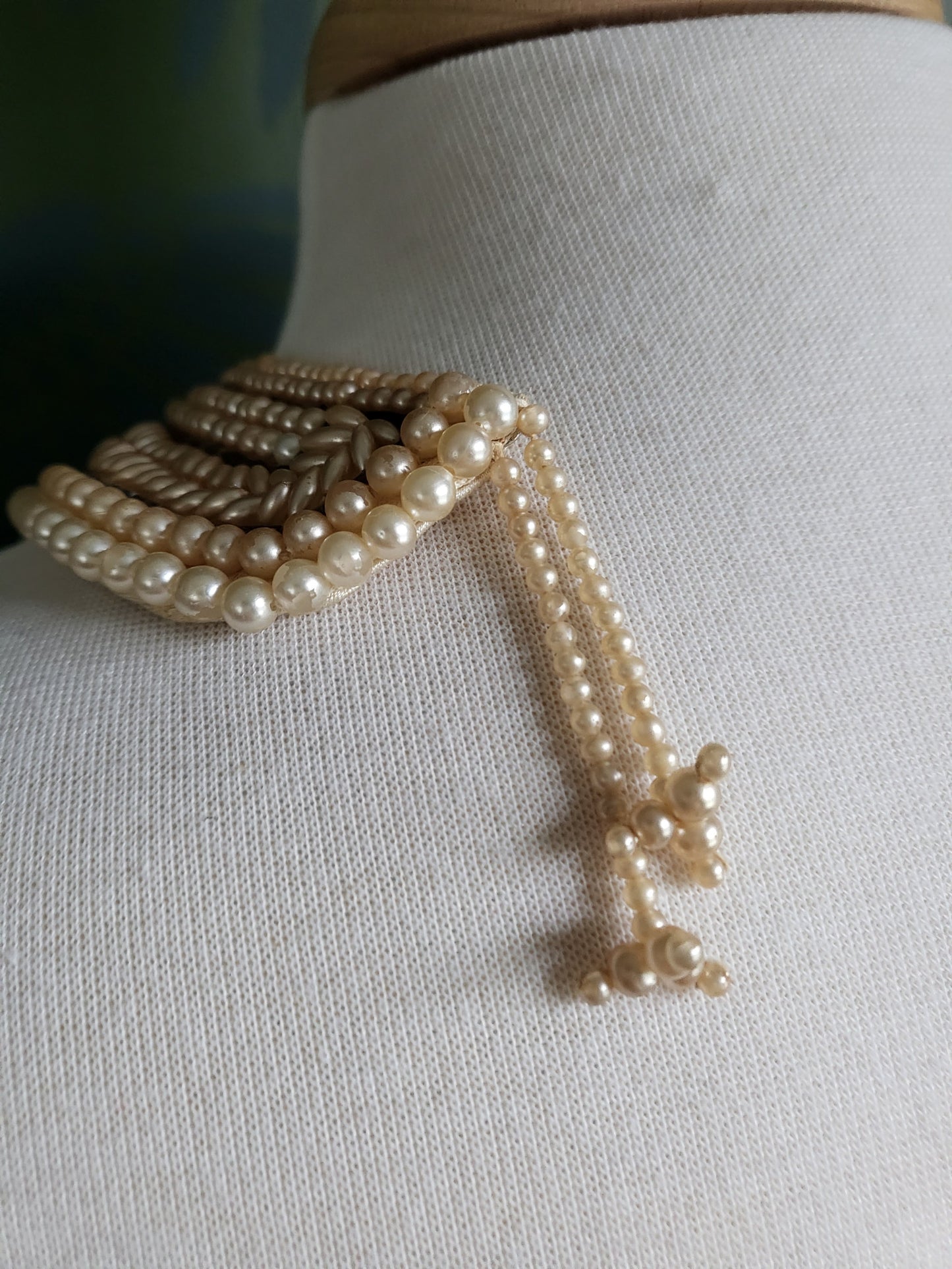 SOLD - Vintage Bead and Faux Pearl Collar