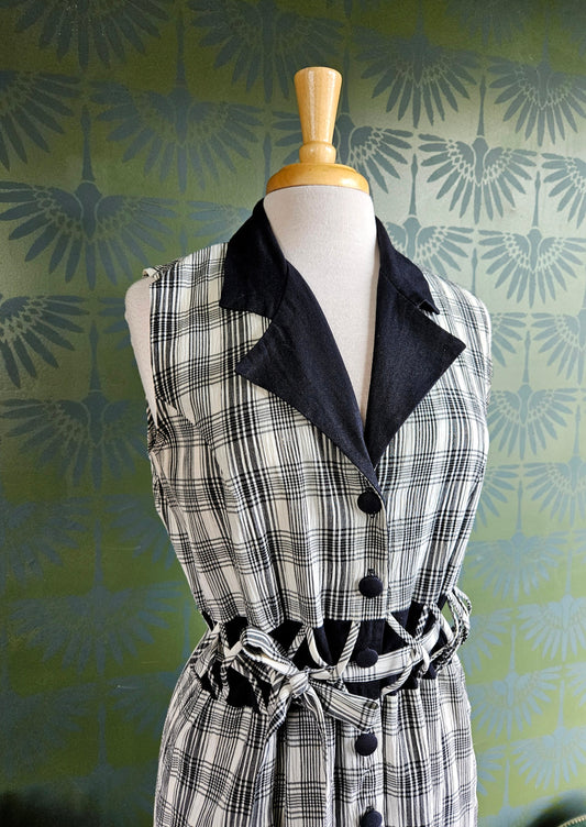 SOLD - Vintage 1980's "Cindy" Plaid Shirtwaist Shift Dress