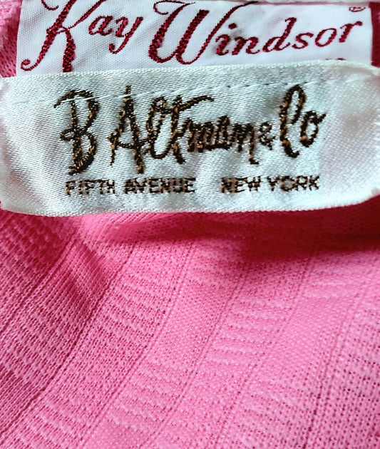 SOLD - Vintage 1960's Kay Windsor for B. Altman & Co. Pink Check Shift Dress