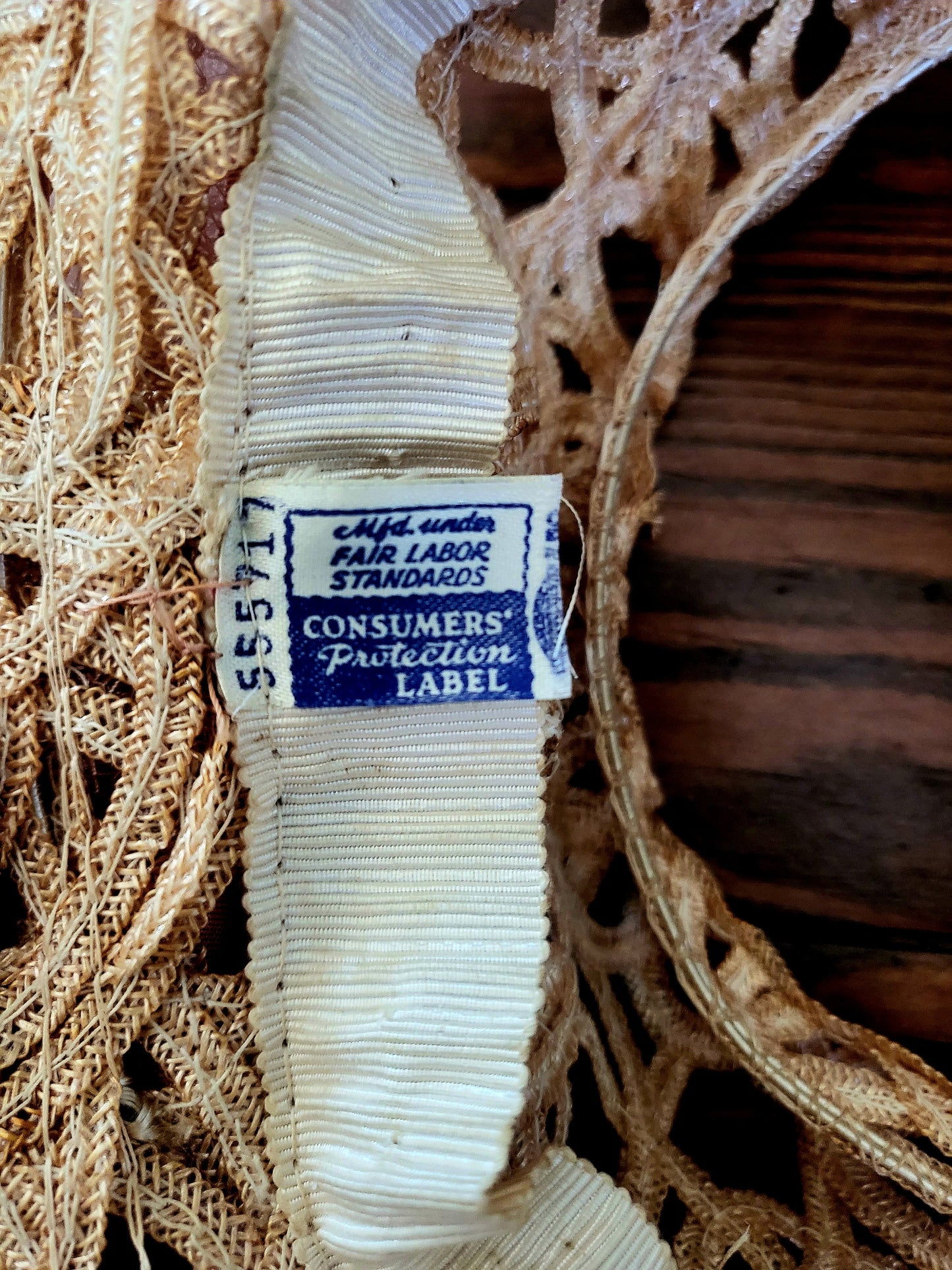 SOLD - Vintage 1950's Woven Ribbon Open Crown Topper