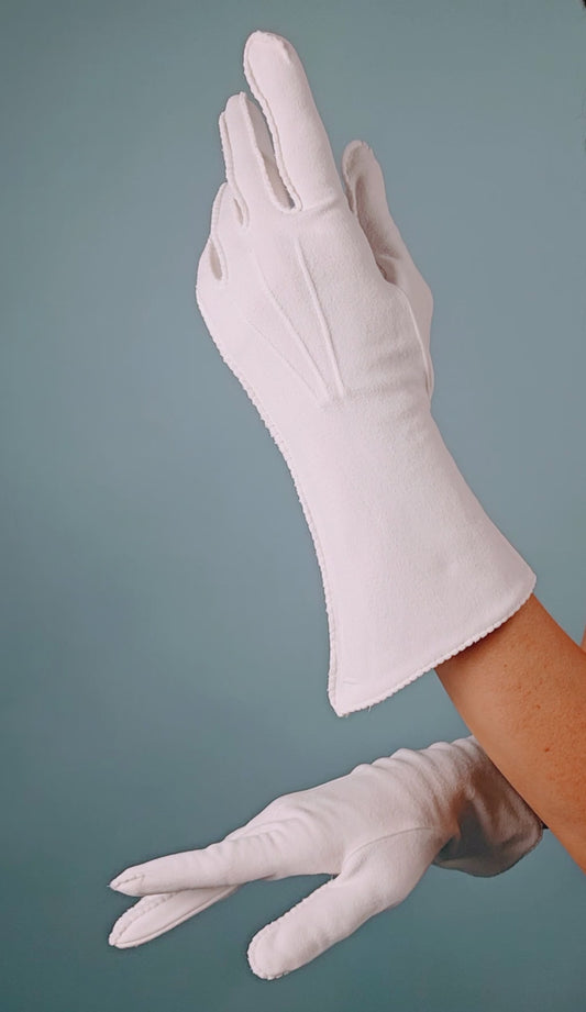 Vintage Mid-Century Van Raalte White Gloves